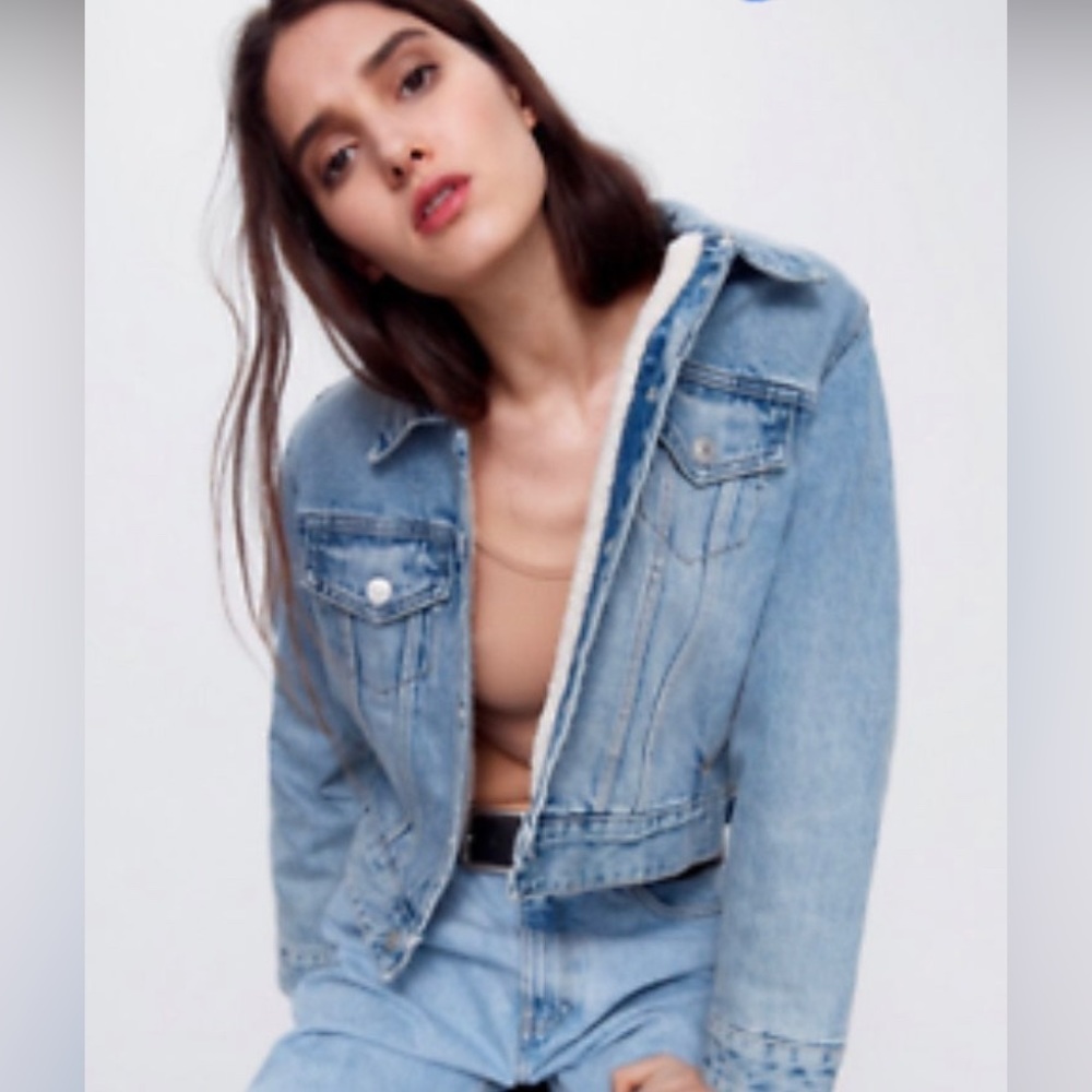 Zara Sherpa lined jeans jacket.